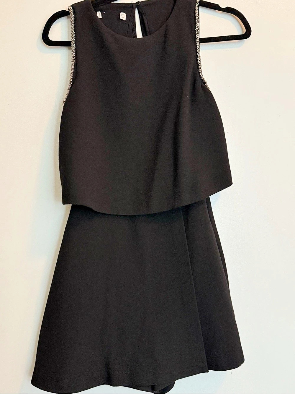 Embellished Black Mini Dress Size XS